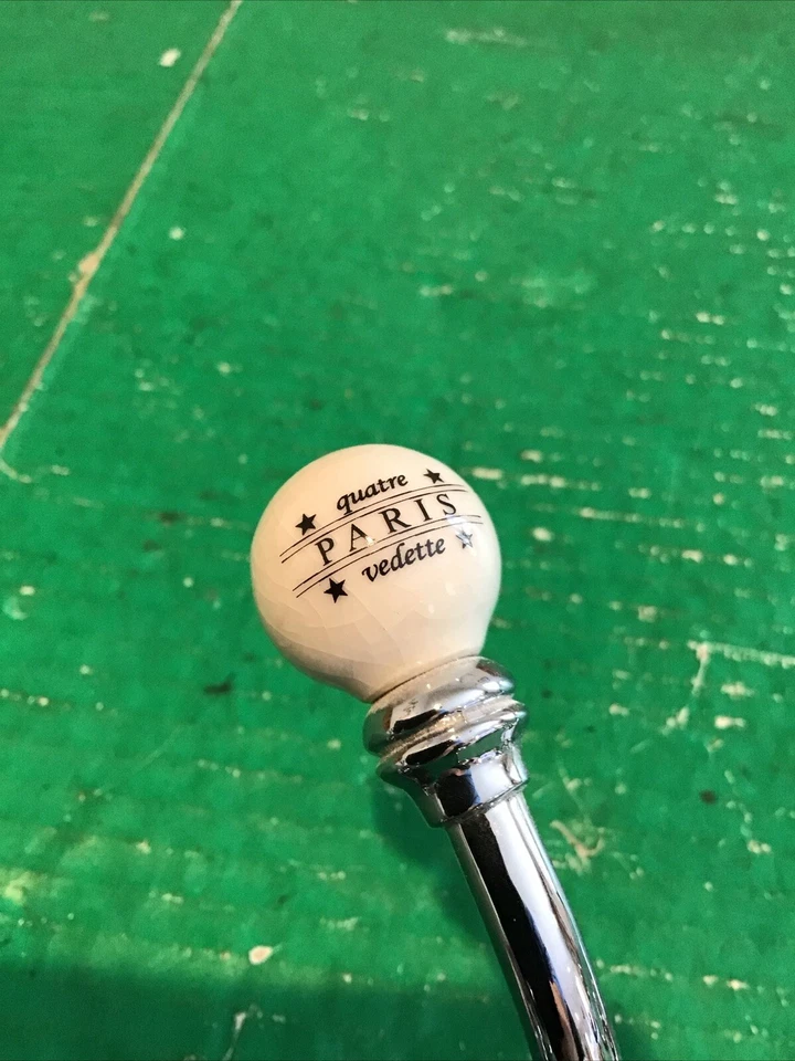 Toallero Perchero Vintage 15" Cromo París 3 Ganchos Doble Porcelana Bola Foto 2 de 4