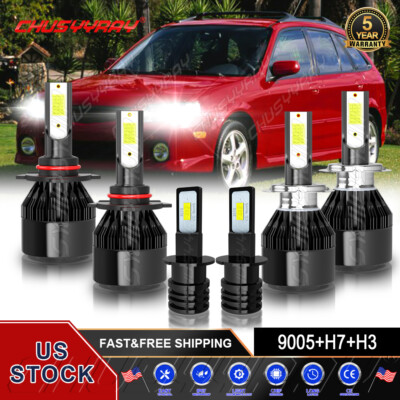For Mazda Protege5 2002-2003 6x 9005 H7 H3 Headlight & Fog Light LED Combo Bulbs