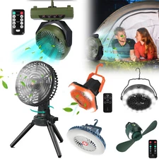 20000mAh Portable Camping Fan Battery Powered Tent Lantern Fan w/ LED Light Fan