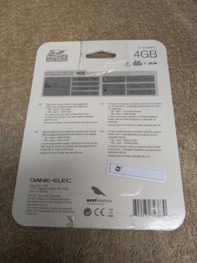Dane-Elec 4 GB SD HC Class 4 Speed Memory Card NIP - Image 2 of 2