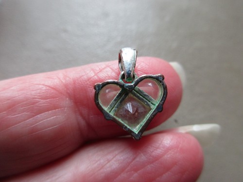 BRACCIALE CIONDOLO VINTAGE TONO ARGENTO CRISTALLO AMORE CUORE FOB CHARM RETRÒ - Foto 2 di 2