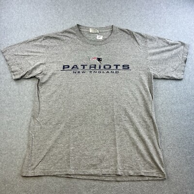 New England Patriots Shirt Mens XL Gray Short Sleeve NFL Football Casual Adult