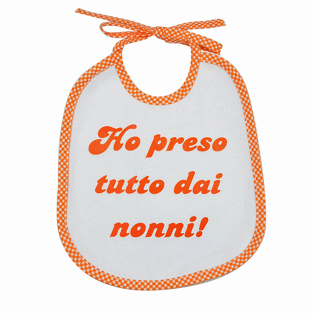 Bavetta Neonato, Bavaglino Natalizio FRASI NATALE DIVERTENTI Cm 24x24 Con Laccetti (BUONI