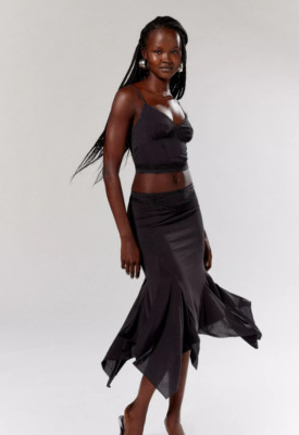 Urban Outfitters Silence + Noise Belluci Cami & Midi Skirt Set Black Small