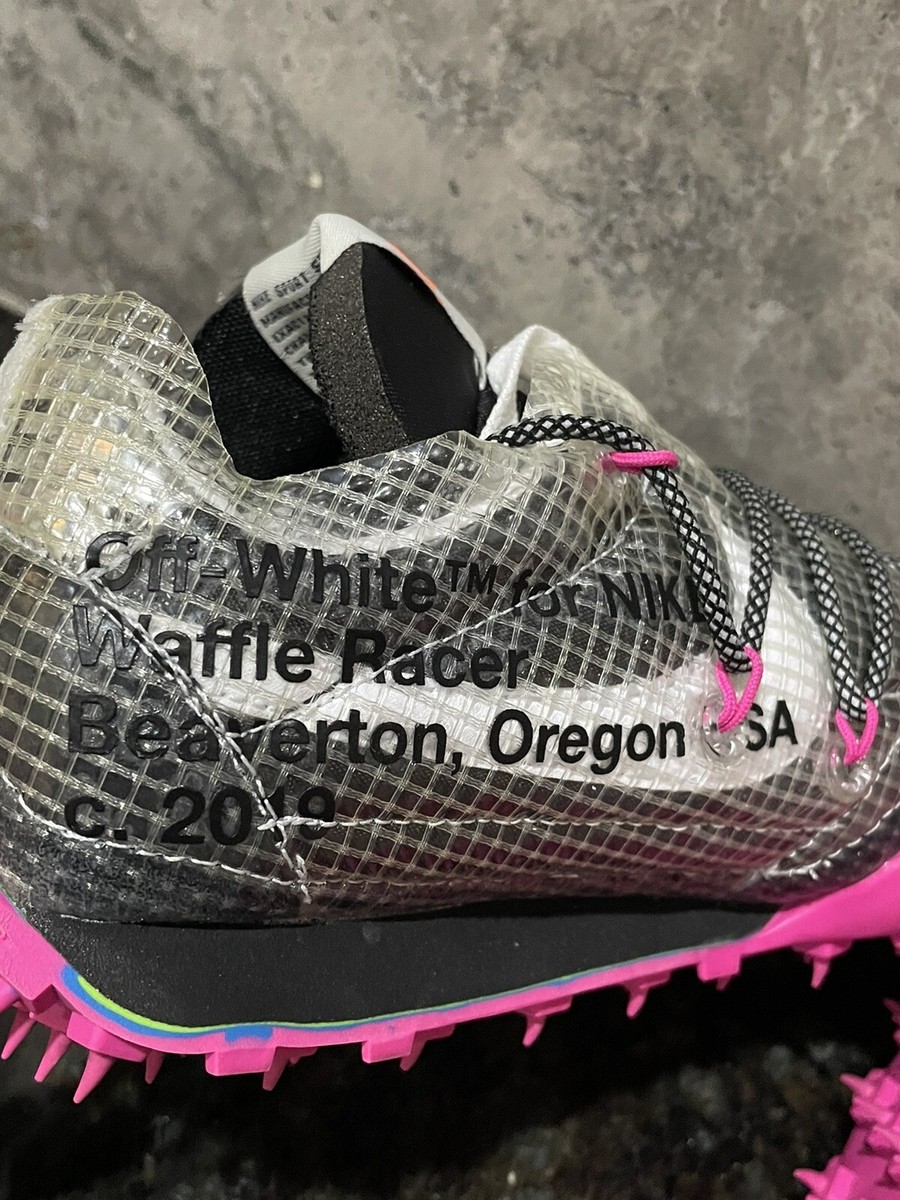 NIKE X OFF-WHITE Women's Waffle Racer Sneakers Fuchsia / Black