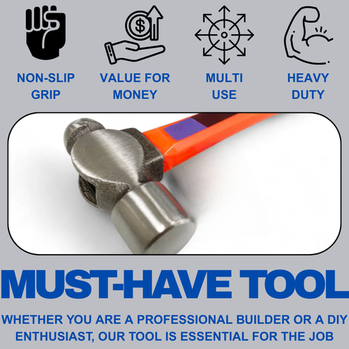 8Oz Ball Pein Hammer Steel Metal Rivet Chisel Mechanic Garage Hand Diy Tool - Picture 12 of 24
