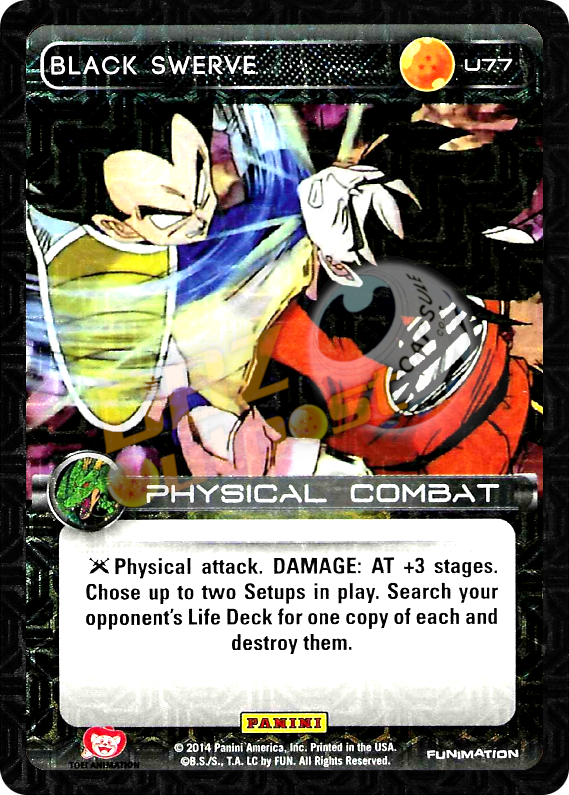 DBZ Dragon Ball Z TCG Card Panini Premiere U77 Black Swerve Foil