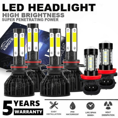 For Toyota Corolla CE LE C S Sedan 4-Door 2009-2015 LED Headlight Bulb Fog Light
