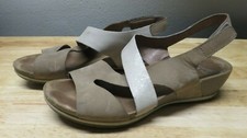 Dansko Womens Brown Beige Strappy Leather Sandals Size 38 Excellent