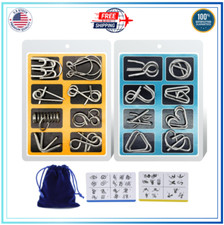 Metal Puzzle Rings, IQ Test Mind Game Toys, Brain Teaser Metal Wire Puzzle Ga...