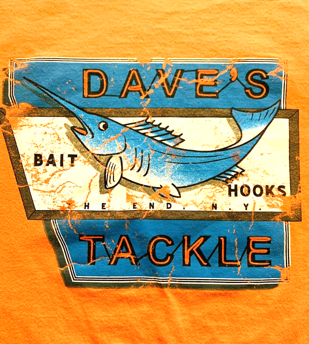 Dave's Tackle Fish Bait Hooks T-Shirt XL The End New York Short