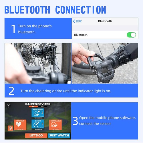 New 2in1 CYCPLUS Speed/Cadence Bike Sensor ANT+ BLE For Garmin Zwift Strava GPS - Picture 5 of 11