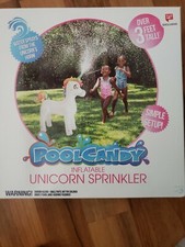 PoolCandy Inflatable Unicorn Sprinkler Over 3 Feet Tall Sprays From Horn NEW
