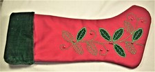 Vintage Holy Christmas Stocking 19" tall x 9 1/2" wide  12 L K 