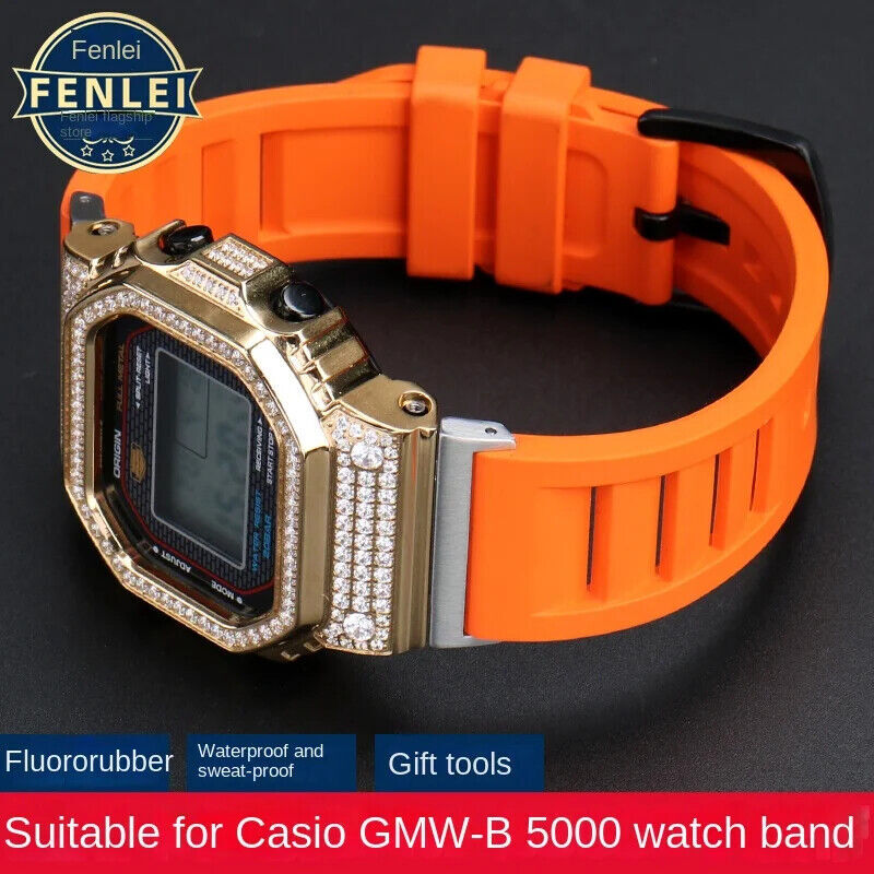 22mm Rubber Watch Band Strap For Casio G-SHOCK GMW-B5000 VITON