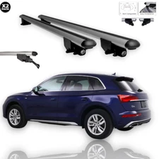 OPEN BOX For AUDI Q5 2009-2022 Roof Rack Cross Bars Luggage Carrier Silver Set