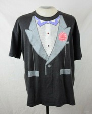 Vintage 90s Tuxedo T-Shirt XL Black VTG Tee Made in USA