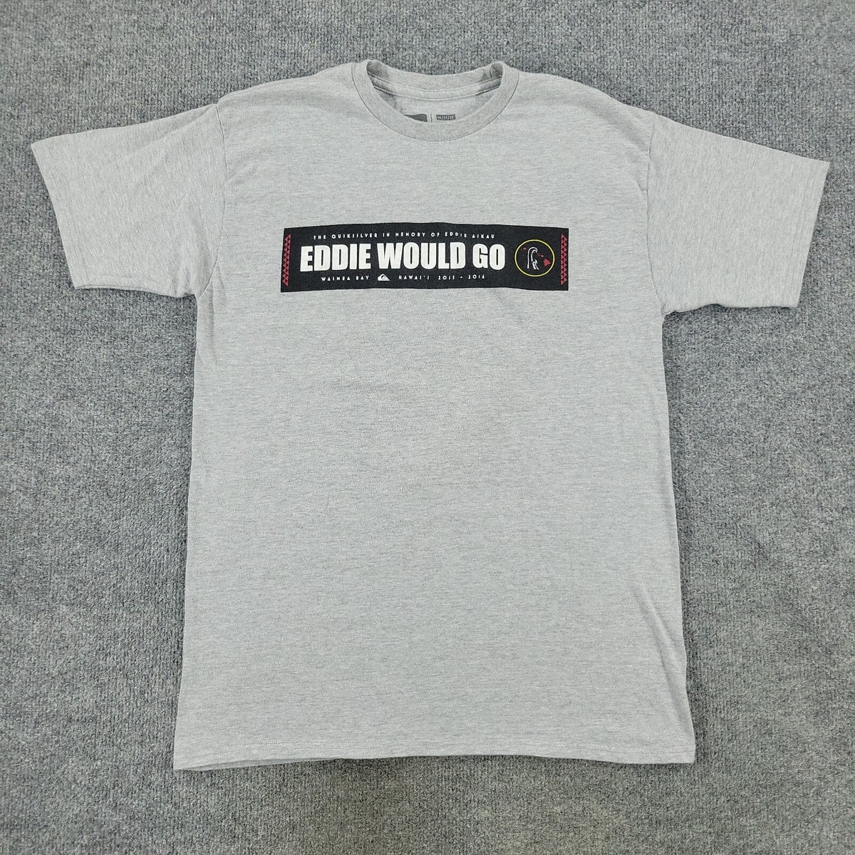 激レア　1995年　Quiksilver Eddie Aikau ビンテージ Quiksilver Shirt Men's Medium Gray In Memory Of Eddie Aikau