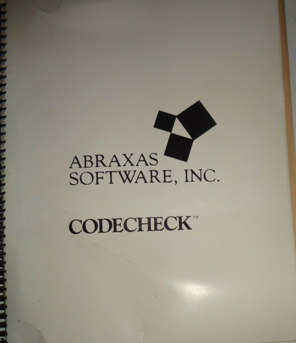 CODECHECK 2.0 - Abraxas Software - C Code Analysis DOS Professional 1990-  Unused