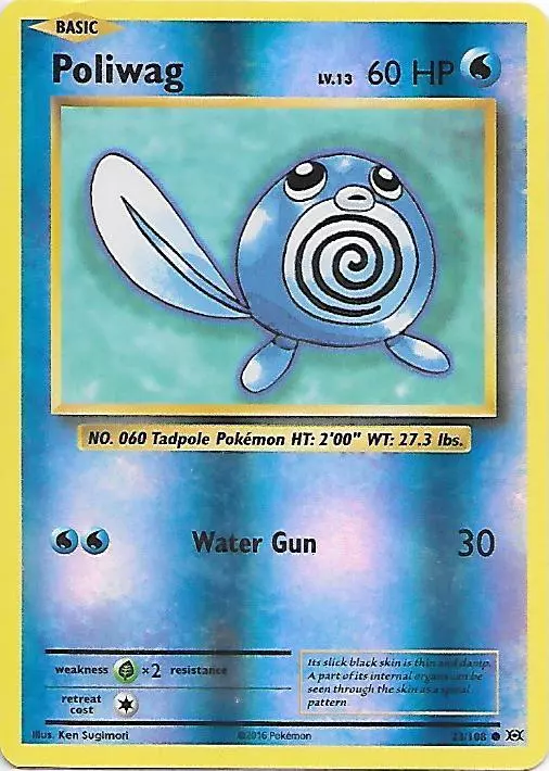 POLIWAG 23/108 XY Evolutions Reverse Holo Pokemon Card EX