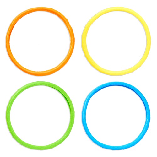 Paquete de 12 anillos multicolores de buceo para piscina juguetes para niños fiesta de verano 6,3 pulgadas - Imagen 10 de 10