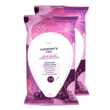 2 Pack Summers Eve Island Splash Cleansing Cloths For Sensitive Skin 32 Each