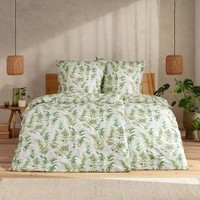 Estella Bio Mako Satin BettwäSche 135X200 Daniela GrüN Farn BläTter 3442-530
