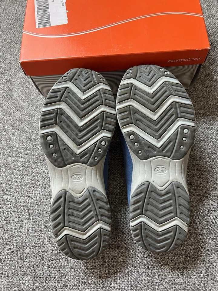 Easy Spirit Traveltime Women's 8WW  Blue Leather Pattern Comfort Clog Mule - Изображение 3 из 4