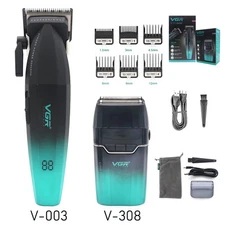 Hair Cutting Kit DLC Blade Full Metal Hair Clipper Men USB Charge LED Display