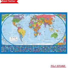 Equal Earth World Map Poster - Map Design Shows Continents at True Relative Size