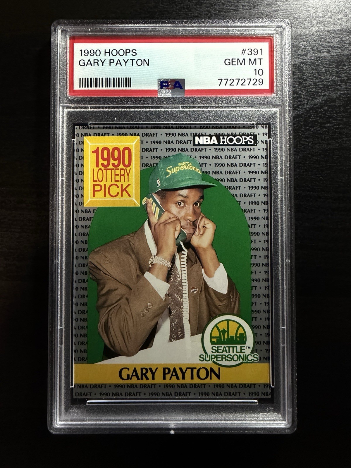 1990 NBA HOOPS GARY PAYTON ROOKIE RC #391 PSA 10