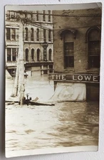1913 Flood Dayton Ohio Larkin Tools Lowe Brothers Paint Store RPPC Postcard #k2