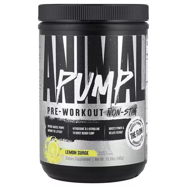 Animal Pump Pre-Workout Non-Stim, Lemon Surge - 442g (158,26 EUR/kg)