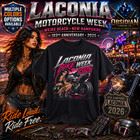 Laconia Bike Week 2026 Shirt 103rd Weirs Beach NH Motorcycle Tee No Harley