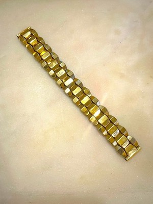 Vintage 'Mira Flex' Apex-style Link  Gold Filled Watch Band - 5/8'' lugs