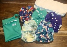 Leekalos LOT Of 5 Diaper Covers With 5 Bamboo Inserts Plus Wet Bag