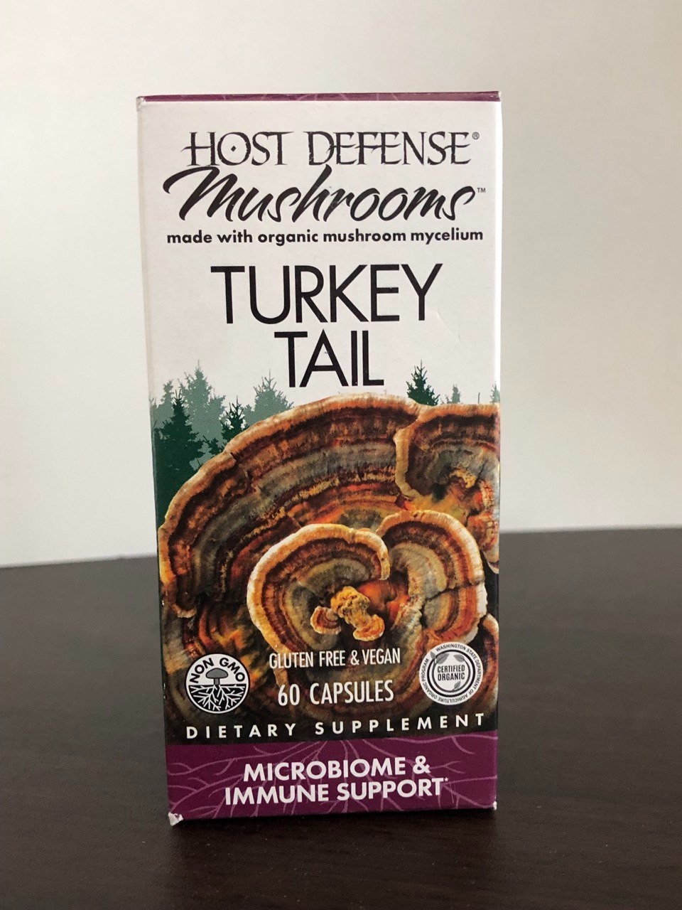 Host Defense Turkey Tail Microbiome Immune Support 60 Capsules EXP 05/2026