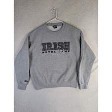 Vintage Notre Dame Irish Sweatshirt Mens Large Gray USA Made Jansport READ