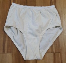 Vtg Jockey For Her Classic Combed Cotton Brief Off White High Waist Size 5
