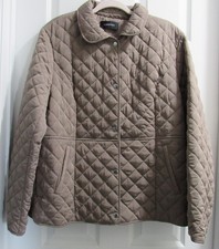 Womens Quilted Long Sleeve Button-Down Jacket...