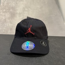Jordan Hat Cap Strap Back Youth Black Red Jumpman Embroidered Basketball Logo