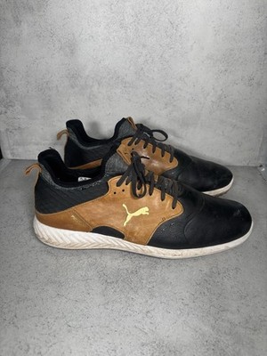 PUMA GOLF Mens Ignite Pwradapt Caged Crafted Golf Shoe Leather Brown/Black Sz 11