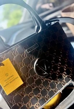 Valentino by Mario Valentino Marie Brown Monogram Leather Tote NWT MSRP $995