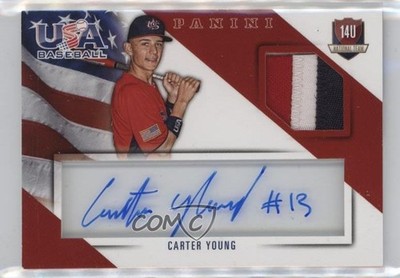 2015 Panini USA Baseball Jersey Signatures Prime 47/49 Carter Young Auto 0jd0