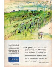 1952 De Beers Diamond Mines Romantic Moment Raoul Dufy Vintage Print Ad Wall Art
