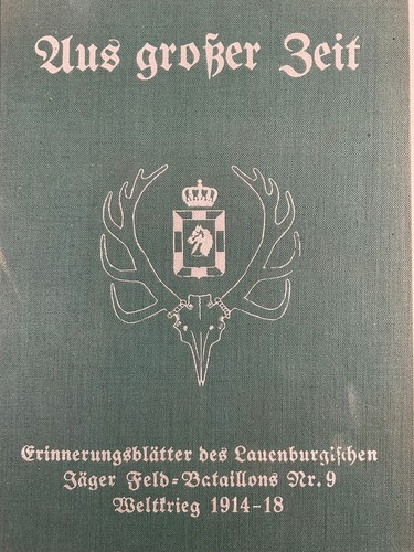 WW1 German Lauenburg Jager Battalion No 9 Reference Book, Used Hardcover