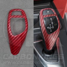 Rot Kohlefaser Stil Schaltknauf Abdeckung Verkleidung BMW F30 F20 F10 F15 F25 X5 X3