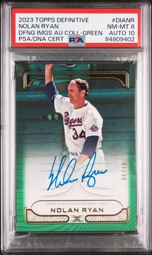 2023 Topps Definitive Nolan Ryan Defining Images PSA 8 Auto 10