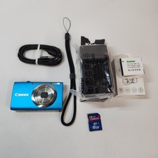 Canon PowerShot A2300 HD 16MP Blue Digital Camera Complete Bundle Tested A+