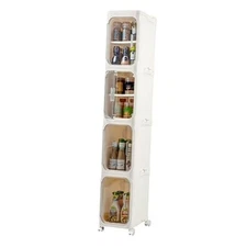 4-Tier Narrow Storage Cabinet Slim Bathroom Storage Cabinet with 4-Tier 49.6"H
